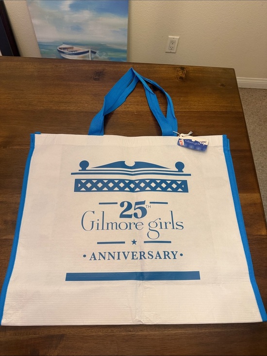 Warner Bros. Handbags - NWT 🏷️ | Gilmore Girls 25th Anniversary White & Blue Reusable Large Tote Bag